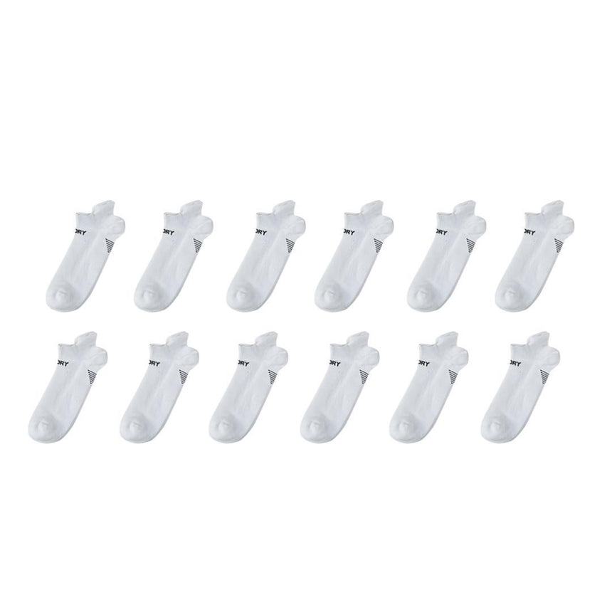 12X Rexy Seamless Sport Sneakers Socks Large Non-Slip Heel Tab WHITE