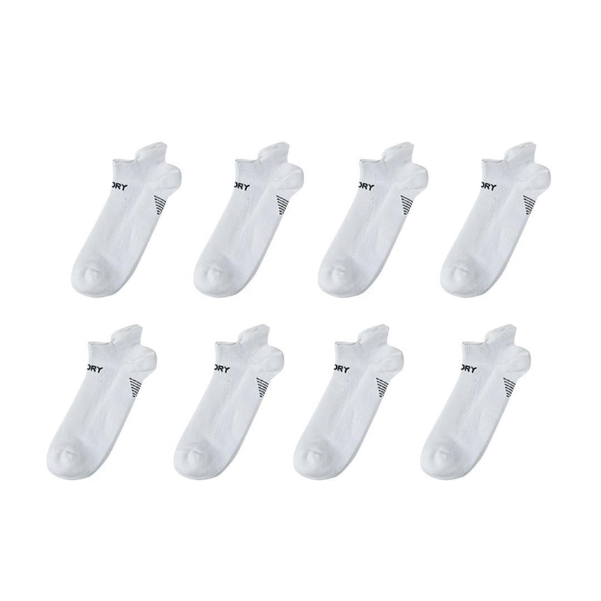 8X Rexy Seamless Sport Sneakers Socks Medium Non-Slip Heel Tab WHITE