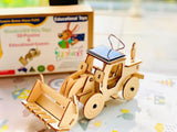 Model Bulldozer Tipper truck: Solar or battery powered plywood model-includes Motor or Solar powered options plus paint brush set