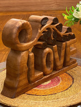 Mothers day gift Wooden carved LOVE words decoration 33 cm long