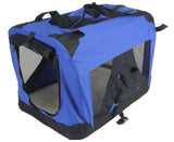 YES4PETS Medium Portable Foldable Dog Cat Rabbit Soft Crate Carrier-Blue