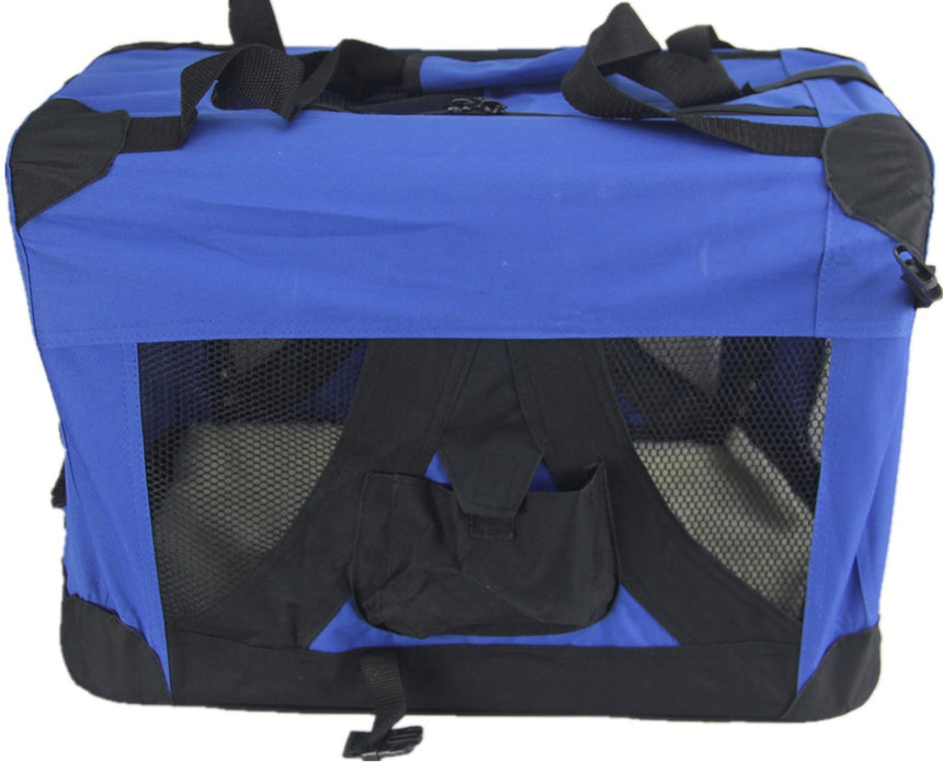 YES4PETS Medium Portable Foldable Dog Cat Rabbit Soft Crate Carrier-Blue