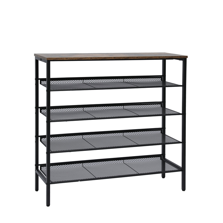 YES4HOMES 5-Tier Large Shoe Rack Shelf Stand Flat & Slant Adjustable Storage Organizer 100 cm