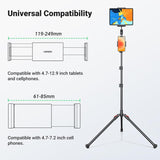 UGREEN 15647 2-in-1 Tablet (Max 12.9 inch) + Phone (Max 7.2 inch) Tripod Stand