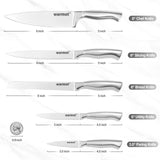 Warmot 5-Piece Ultra Sharp High Carbon Stainless Steel Chefs Kitchen Knife Set with Gift Box (750C)