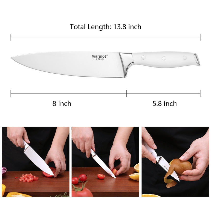 Warmot 3 Piece Ultra Sharp Chefs Knife Set with Gift Box (888-3)