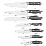 Warmot 7-Piece High Carbon Stainless Steel Ultra Chef Knife Set with Gift Box (317-7)