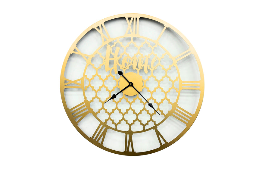 Quatrefoil 80cm Wall Clock -Gold