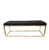 Holly Ottoman Gold Base - Black Seat