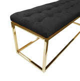 Holly Ottoman Gold Base - Black Seat