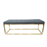 Holly Ottoman Gold Base - Dark Grey Seat