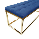 Holly Ottoman Gold Base - Blue Seat