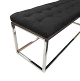 Holly Ottoman Silver Base -  Black Seat