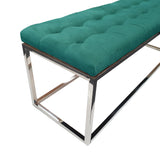 Holly Ottoman Silver Base -  Green Seat