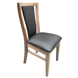 Fairmont 4pc Set Dining Chair PU Leather Seat Padded Back Solid Oak Timber Wood