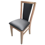 Fairmont 4pc Set Dining Chair PU Leather Seat Padded Back Solid Oak Timber Wood