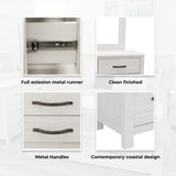 Foxglove Dresser Mirror 6 Chest of Drawers Tallboy Storage Cabinet - White