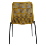 Lara 4pc Set Outdooor Rope Dining Chair Steel Frame Yellow