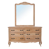 Bali 4pc Set 2 Bedside Dresser Mirror Storage Cabinet Side End Table Oak