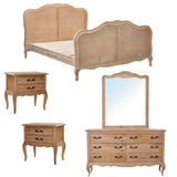 Bali 5pc King Bed Suite Bedside Dresser Bedroom Rattan Furniture Package Oak