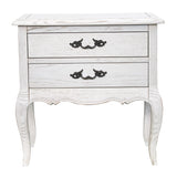 Alice 3pc Set 2 Bedside Tallboy Storage Cabinet Side End Table Distressed White