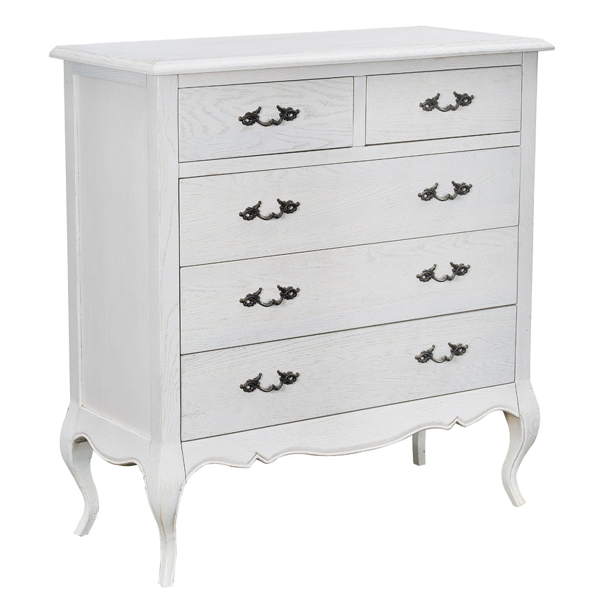 Alice 3pc Set 2 Bedside Tallboy Storage Cabinet Side End Table Distressed White