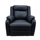 Bella 1 Seater Electric Recliner Genuine Leather Upholstered Lounge - Black