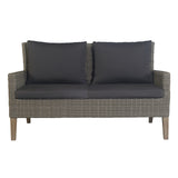 Byron 4pc Rattan Outdoor Sofa Set 2 Seater Wicker Lounge Grey Coffee Table