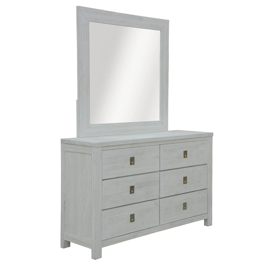 Myer Dresser Mirror 6 Chest of Drawers Tallboy Storage Cabinet White Wash