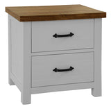 Grandy Bedside Tables 2 Drawers Storage Cabinet End Nightstand Table White Brown