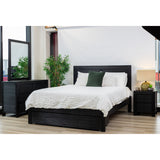 Tofino Bed Frame Queen Size Timber Mattress Base With Storage Drawers - Black