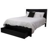 Tofino Bed Frame Queen Size Timber Mattress Base With Storage Drawers - Black