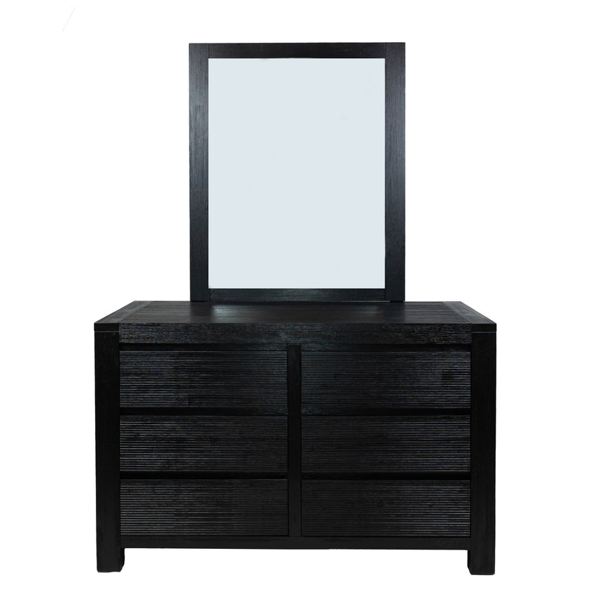 Tofino Dresser Mirror Vanity Dressing Table Solid Acacia Wood Frame - Black