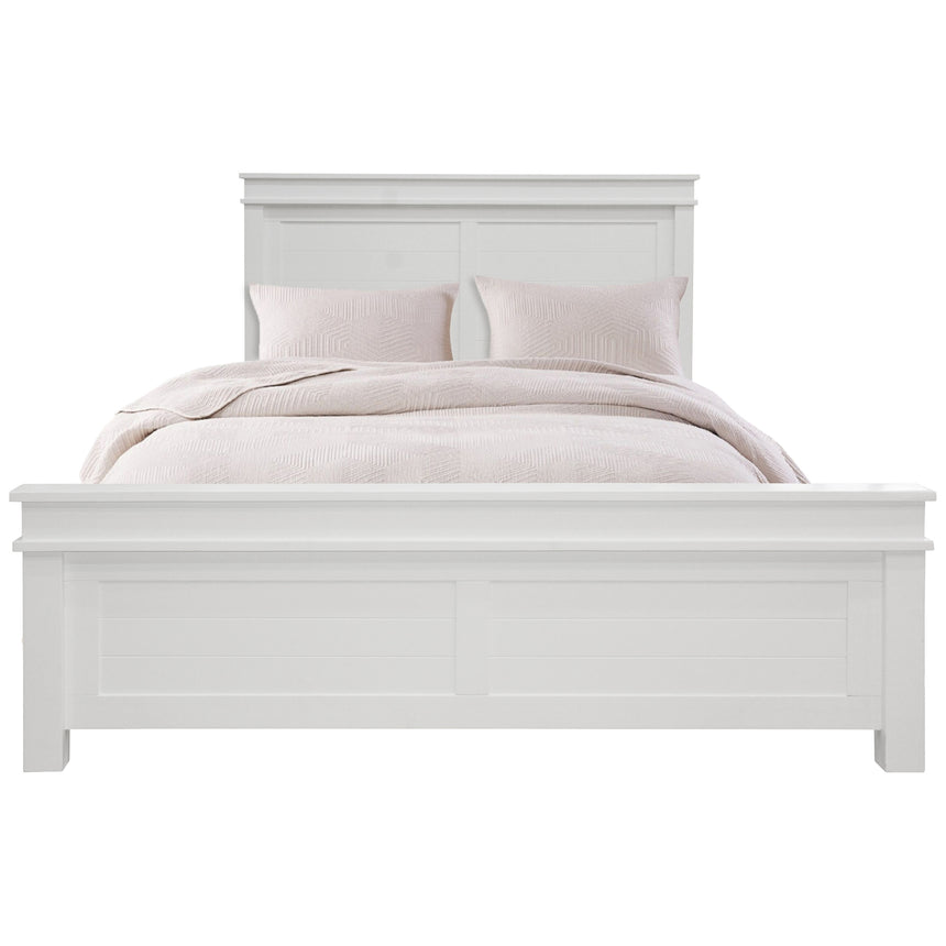 Lily Bed Frame Queen Size Timber Mattress Base - White