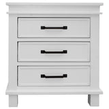 Lily Bedside Tables 3 Drawers Storage Cabinet Nightstand - White