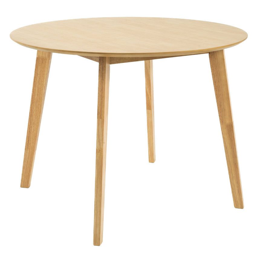 Cusco 100cm Round Dining Table Scandinavian Style Solid Rubberwood Natural