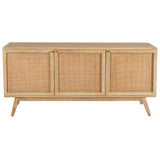 Olearia  Buffet Table 150cm 3 Door Solid Mango Wood Storage Cabinet Natural