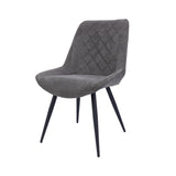 Helenium Dining Chair Set of 8 Fabric Seat with Metal Frame - Graphite