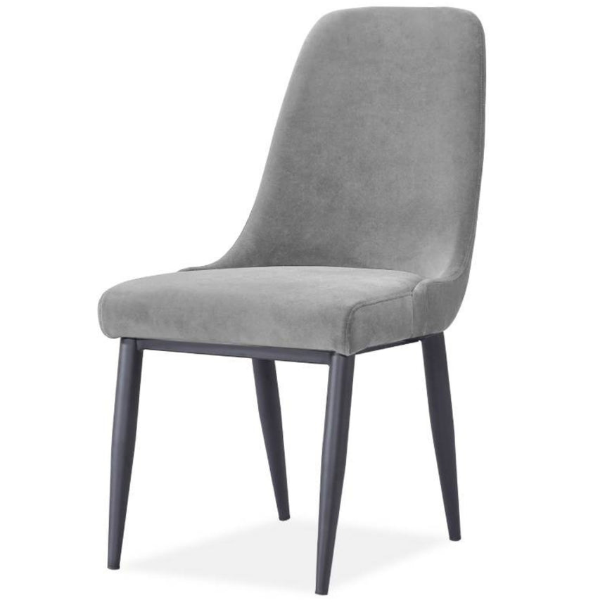 Eva Dining Chair Set of 2 Fabric Seat with Metal Frame - Grey