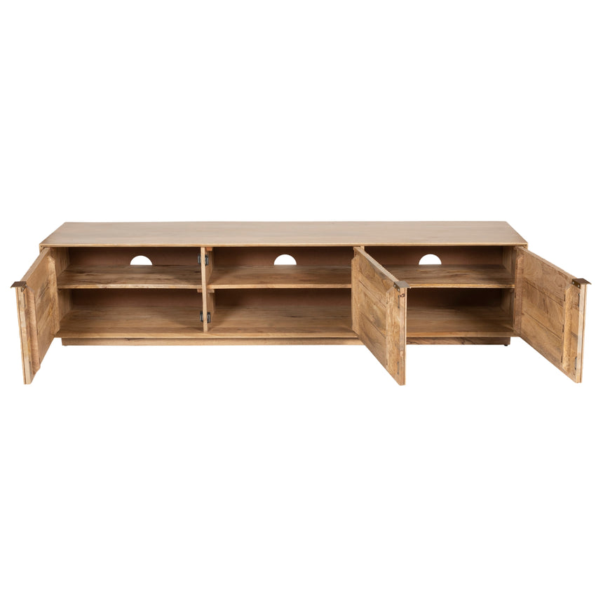 Cyrus ETU Entertainment TV Unit 200cm 3 Door Solid Mango Wood - Natural