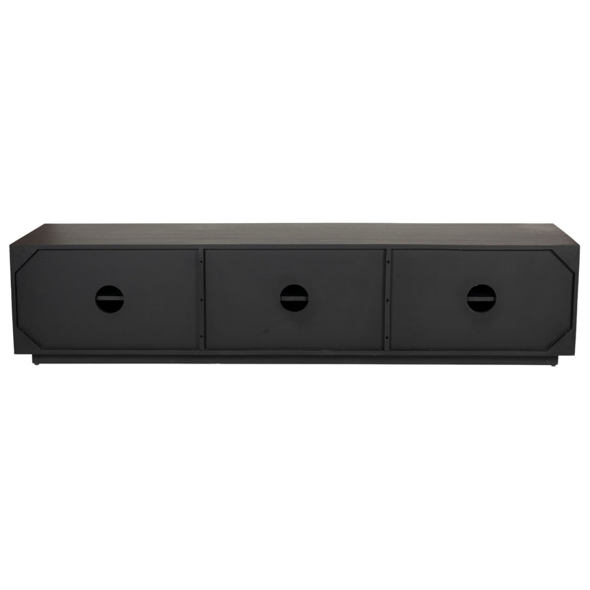 Cyrus ETU Entertainment TV Unit 200cm 3 Door Solid Mango Wood - Black