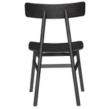 Claire Dining Chair Set of 4 Solid Oak Wood Timber Seat Furniture - Black