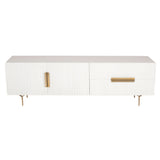 Knox ETU Entertainment TV Unit 180cm 3 Door 2 Drawer Solid Mango Wood - White