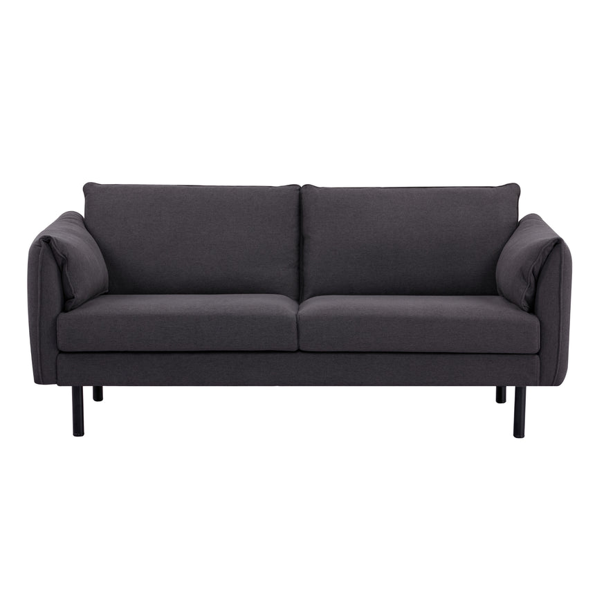 Channel 3 Seater Fabric Sofa Lounge Couch Charcoal