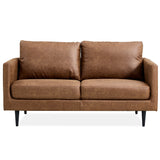 Athena 2 + 3 Seater Sofa Fabric Uplholstered Lounge Couch - Saddle