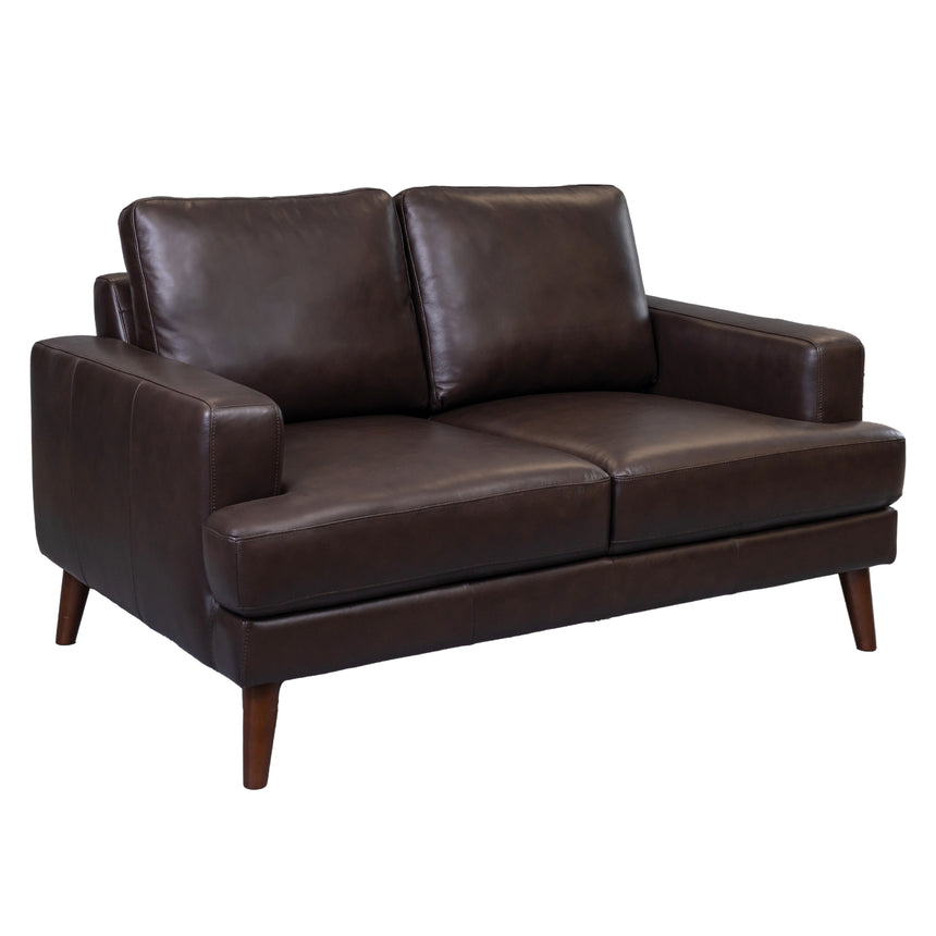 Matilda 2 + 3 Seater Sofa Leather Upholstered Lounge Set - Chocolate