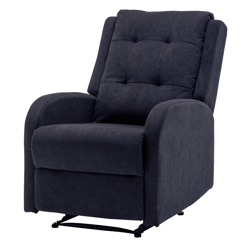 Flynn Recliner ArmChair Fabric Upholstered Sofa Lounge Accent Chair Dark Grey