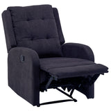 Flynn Recliner ArmChair Fabric Upholstered Sofa Lounge Accent Chair Dark Grey