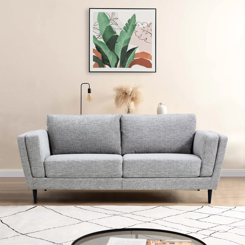 Skylar 3 Seater Sofa Fabric Uplholstered Lounge Couch - Pepper