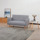 Picasso 2 Seater Fabric Sofa Lounge Couch Light Grey